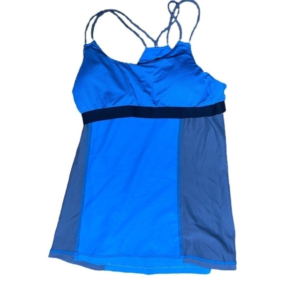 ALO Strappy Tank Karma Colorblock Teal Green /Grey Size Medium - Picture 9 of 10